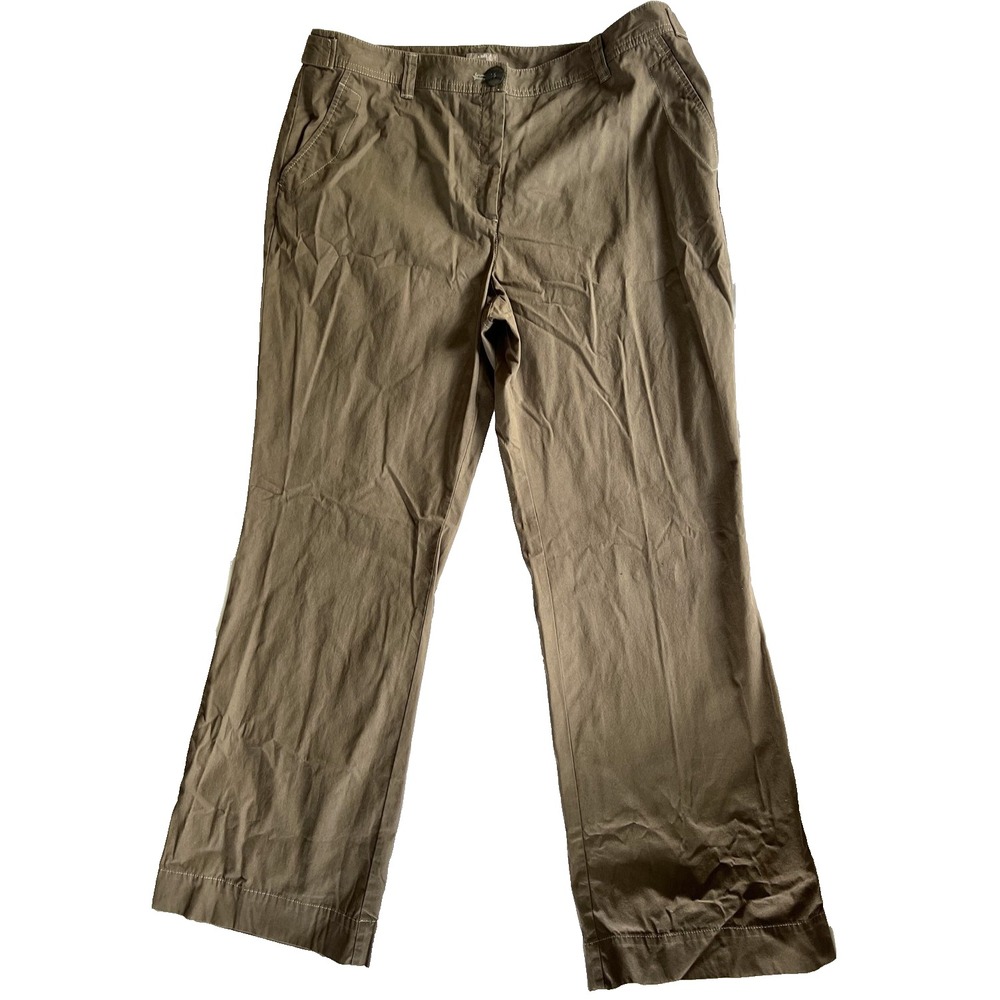 J Jill Pants Womens‎ 16 Brown Straight Leg Chino Gentle Fit Below Waist NWT